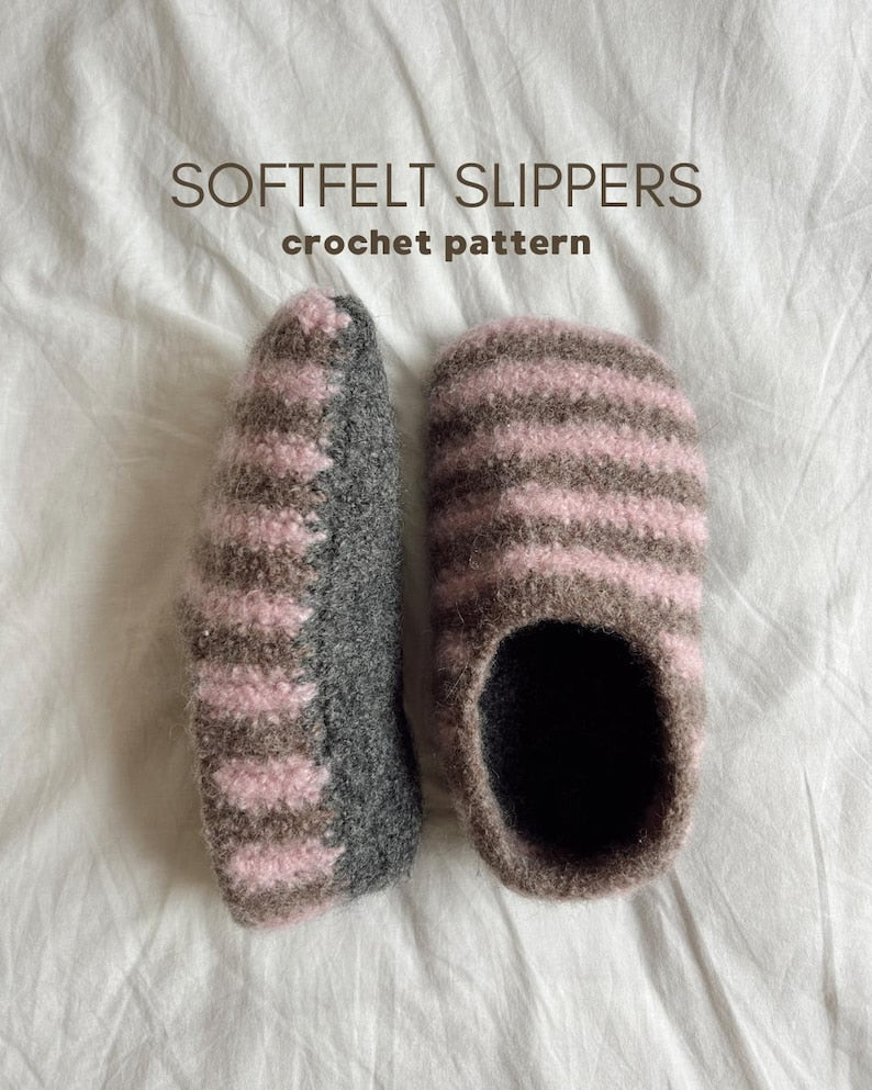 Cozy Winter SOFTFELT Slippers Crochet Pattern – Warm & Comfy- for all family